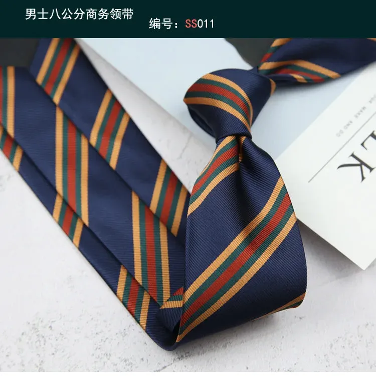 Tie Gravatas Fashion Wholesale Woven 8 cm Striped Necktie Wedding Accessories Blue Man Dot Fit Group Party Office Neck Ties