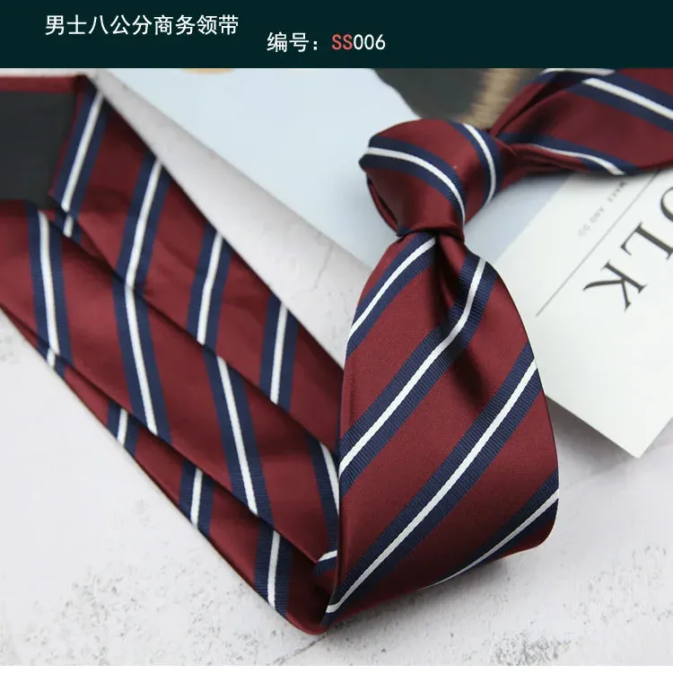 Tie Gravatas Fashion Wholesale Woven 8 cm Striped Necktie Wedding Accessories Blue Man Dot Fit Group Party Office Neck Ties
