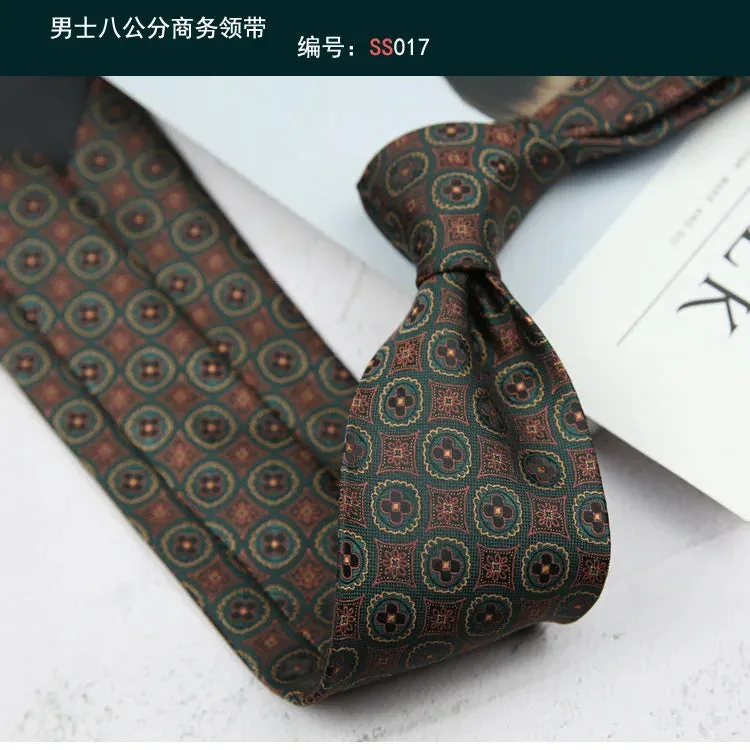Tie Gravatas Fashion Wholesale Woven 8 cm Striped Necktie Wedding Accessories Blue Man Dot Fit Group Party Office Neck Ties