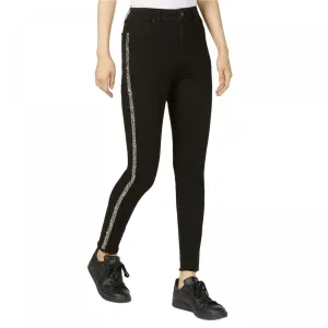 Tinseltown Women's Glitter Striped Skinny Jeans