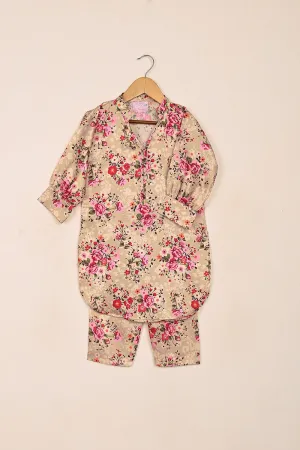 TKF-193-Skin - Kids 2Pc Digital Silk Co-Ord Set