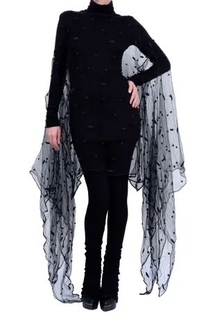 Transparent Silk Poncho Style Top