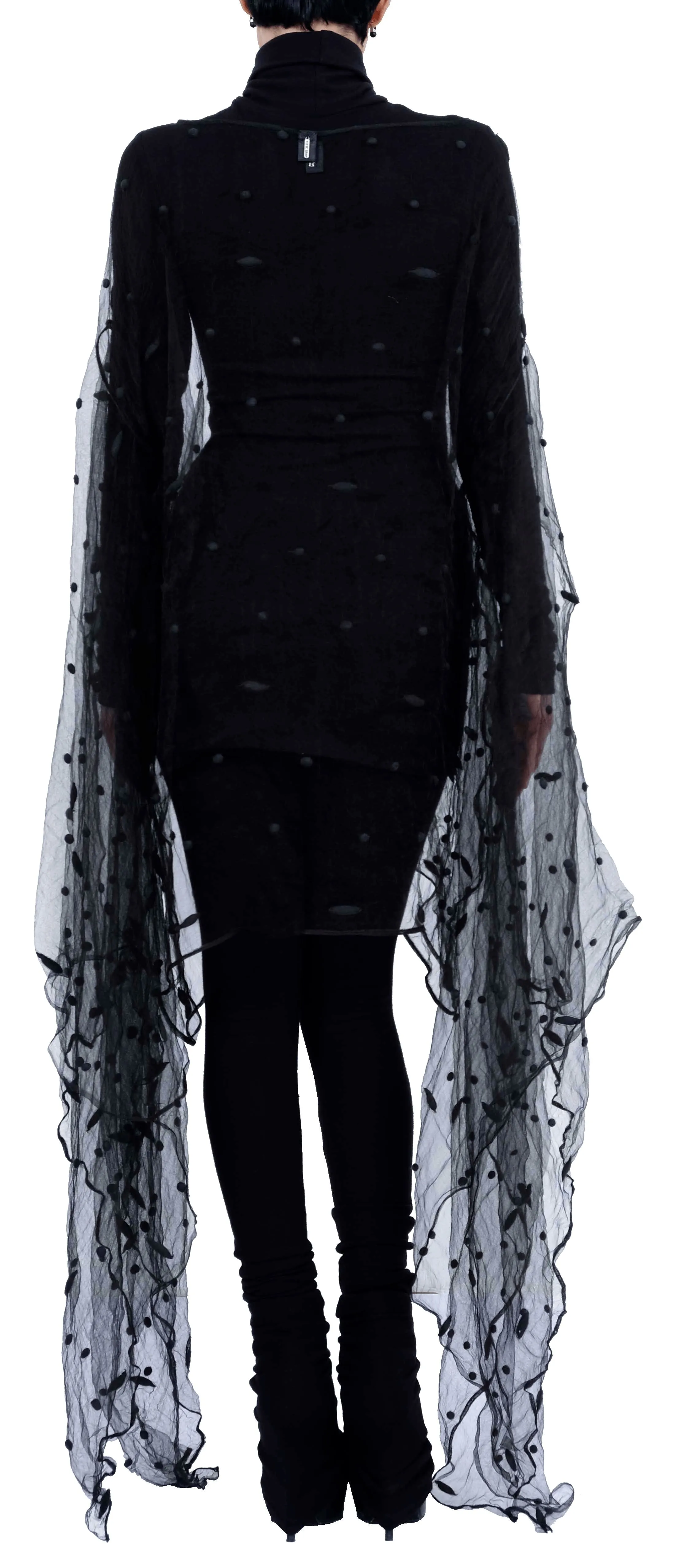 Transparent Silk Poncho Style Top