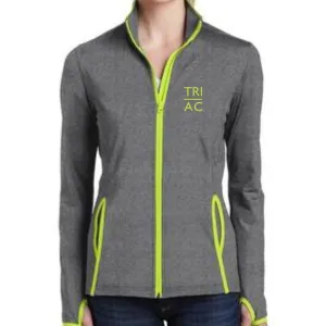 TRI AC Women's Zip Jacket -Grey/Green- Embr.
