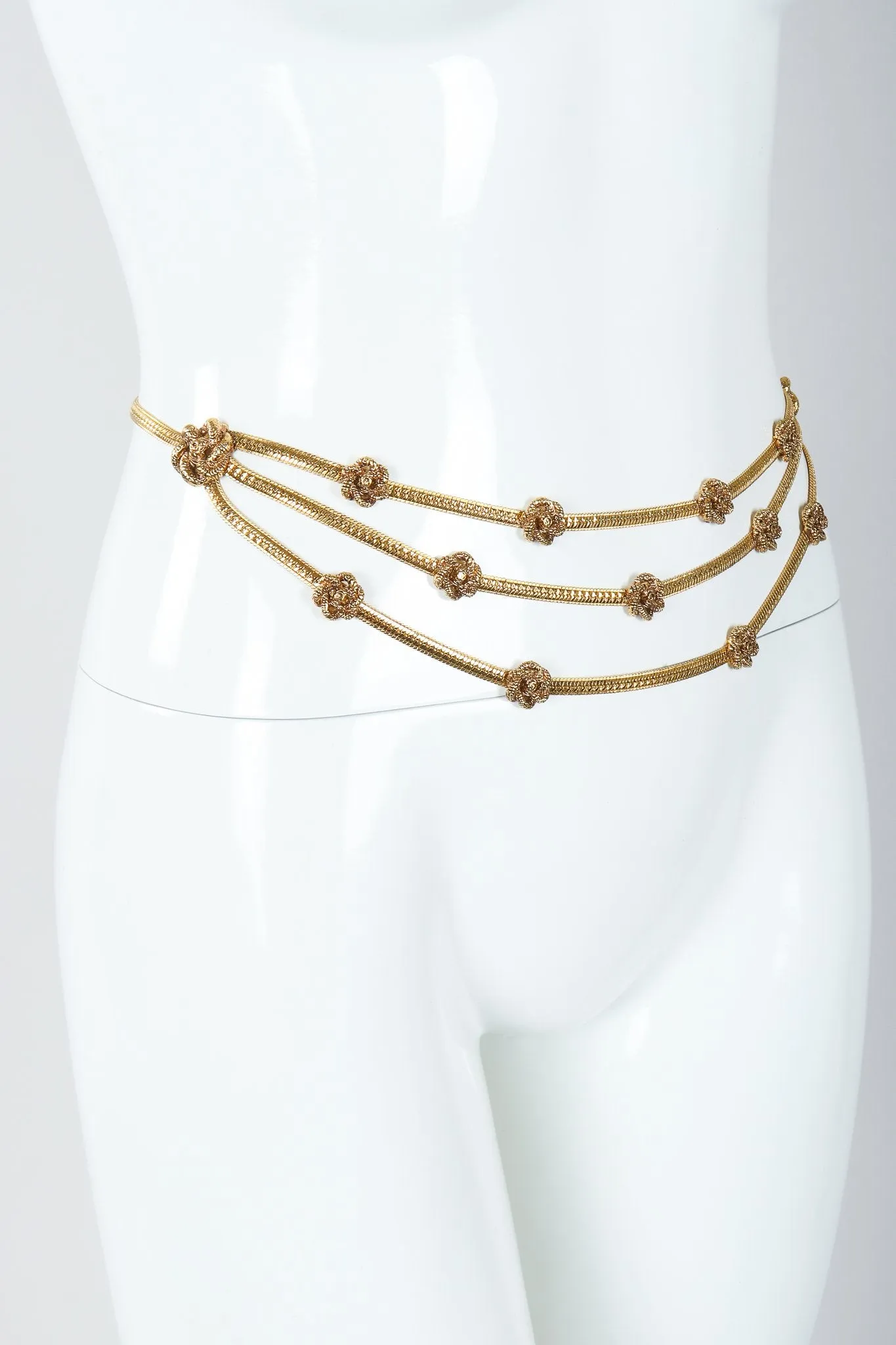 Triple Drape Rosette Chain Belt