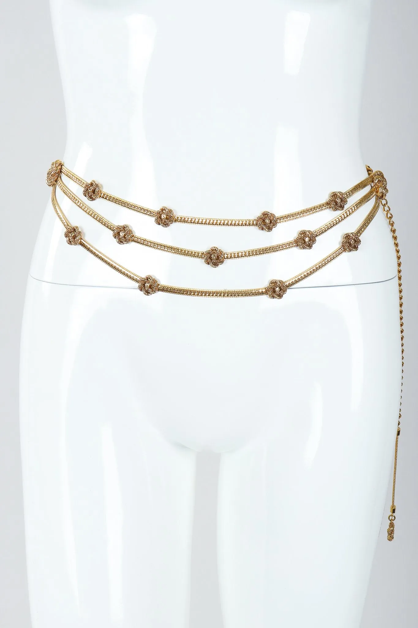Triple Drape Rosette Chain Belt