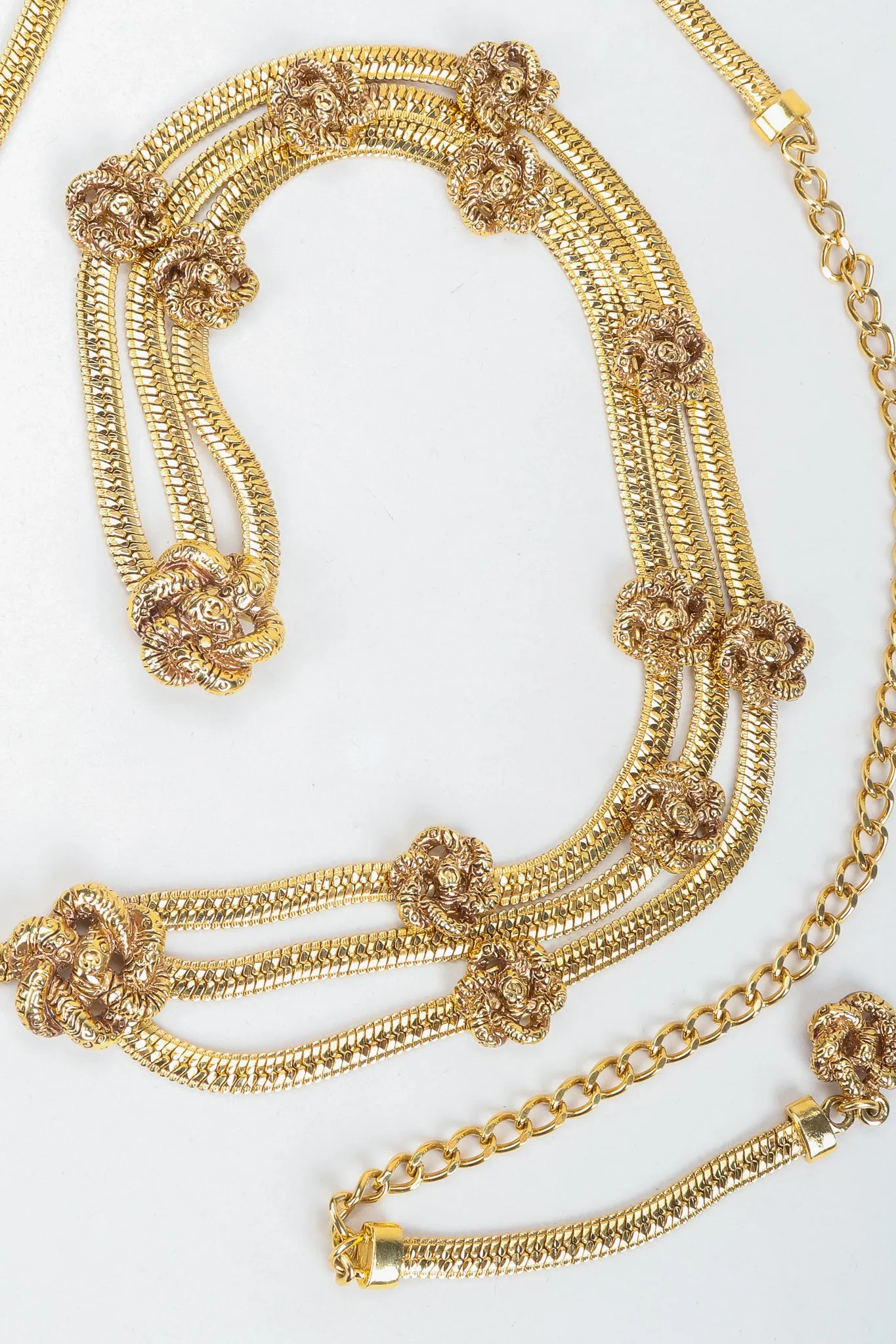 Triple Drape Rosette Chain Belt