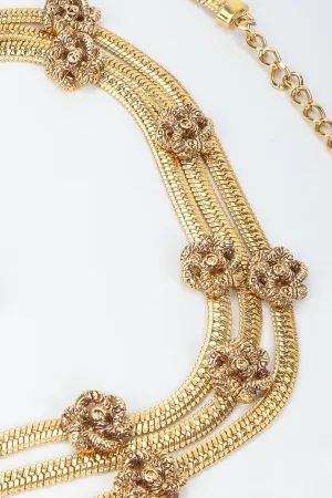 Triple Drape Rosette Chain Belt