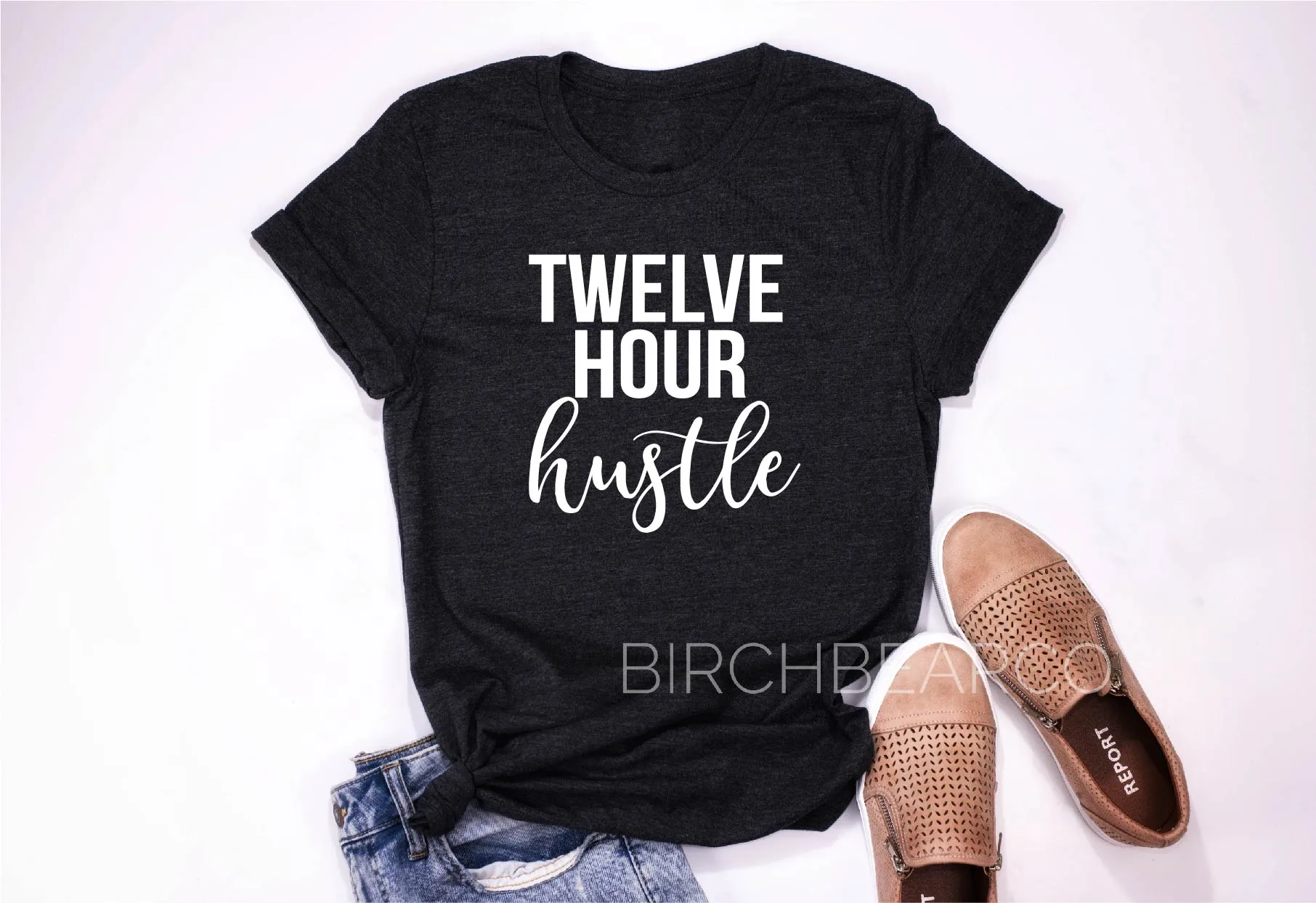 Twelve Hour Hustle Nurse Shirt - Nursing Shirt - Nursing T Shirt - Nurse T Shirt - Nurse Shirt Unisex Tri-Blend T-Shirt