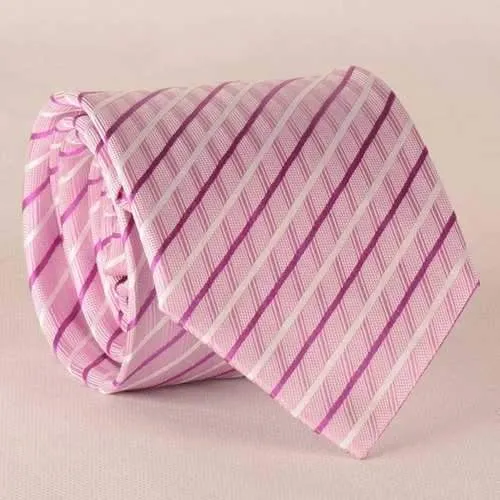 Twill Pattern 8.5CM Width Silk Tie - Pink