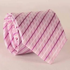 Twill Pattern 8.5CM Width Silk Tie - Pink
