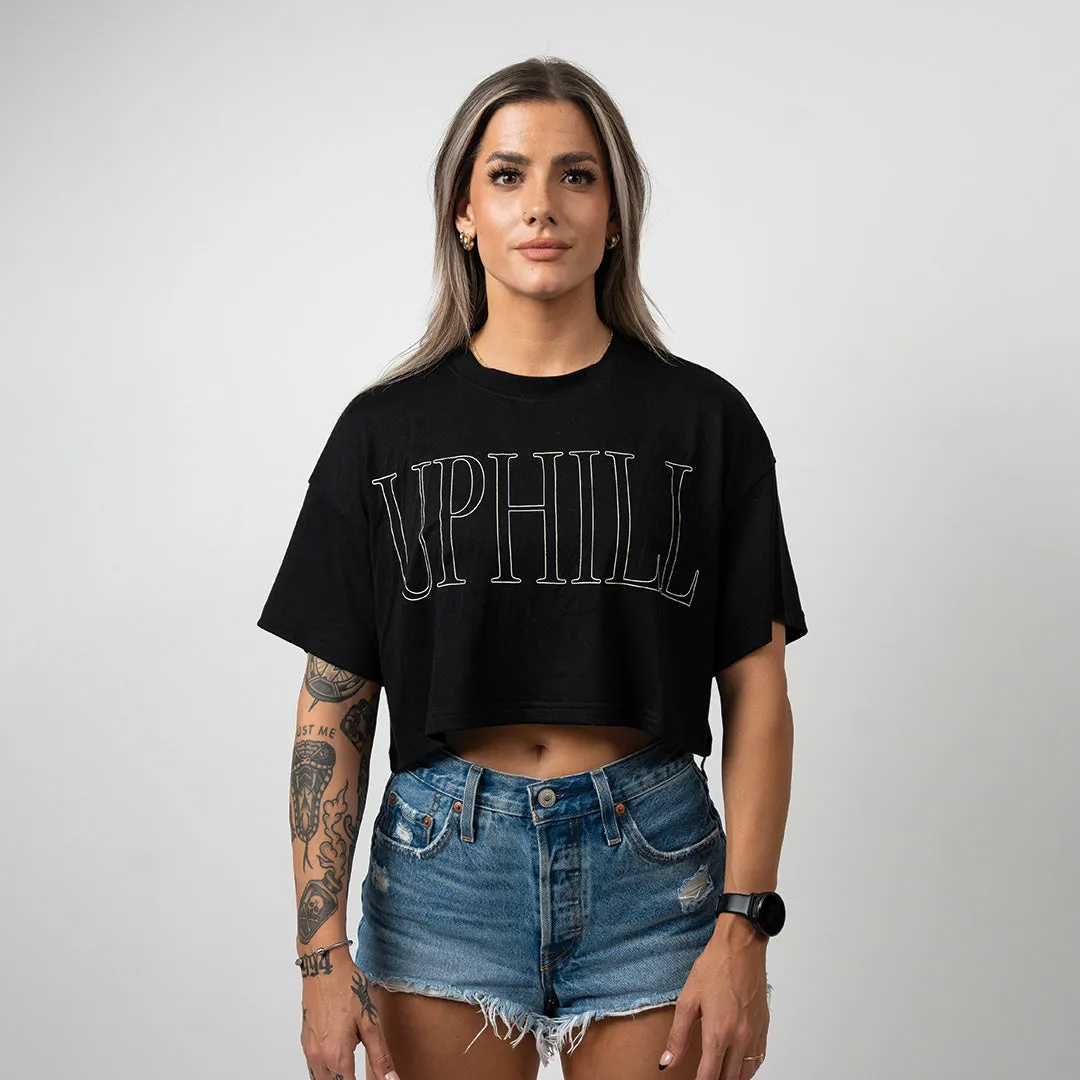 Uphill Women's Crop Tee - Black