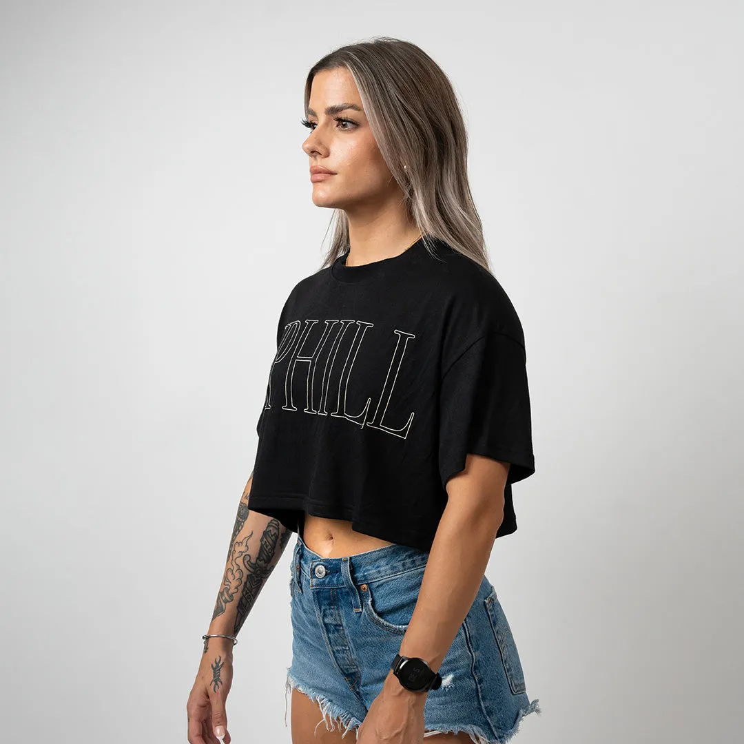 Uphill Women's Crop Tee - Black