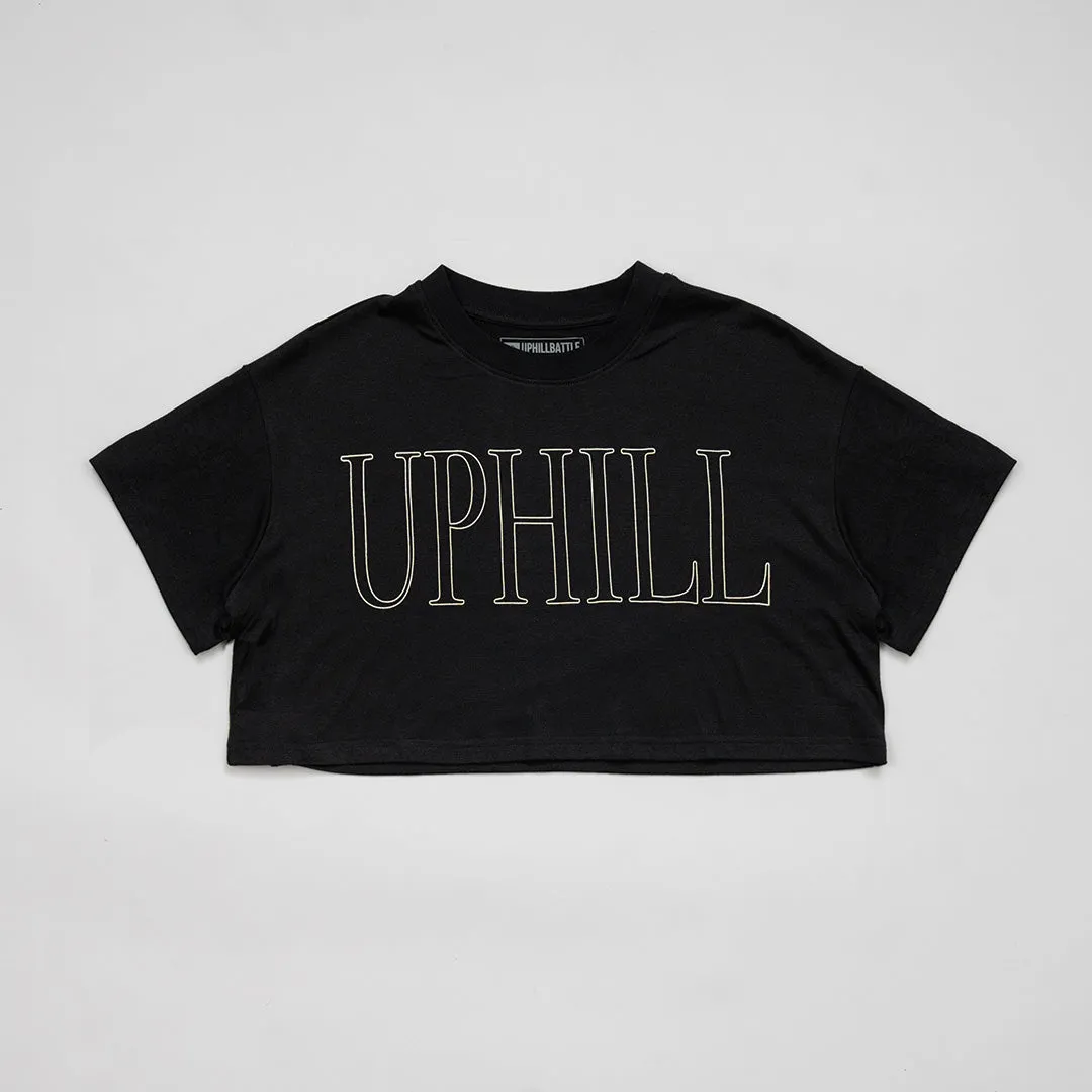 Uphill Women's Crop Tee - Black