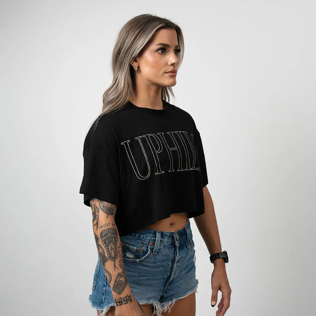 Uphill Women's Crop Tee - Black