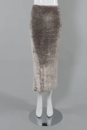 Velvet Lamé Midi Skirt