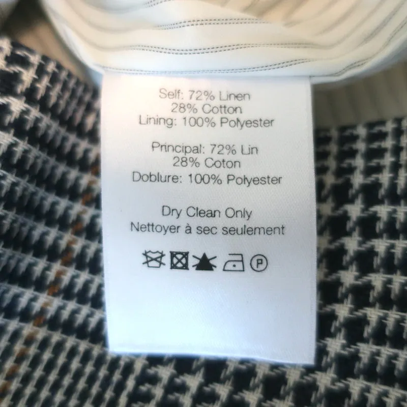 Veronica Beard Mini Skirt Fisher Navy/Multi Linen-Cotton Houndstooth Size 2 NEW
