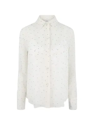 Vince Sheer Dot-Print Silk Lined Blouse (More Colors)