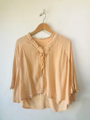 Vintage Pink Silk Bed Jacket
