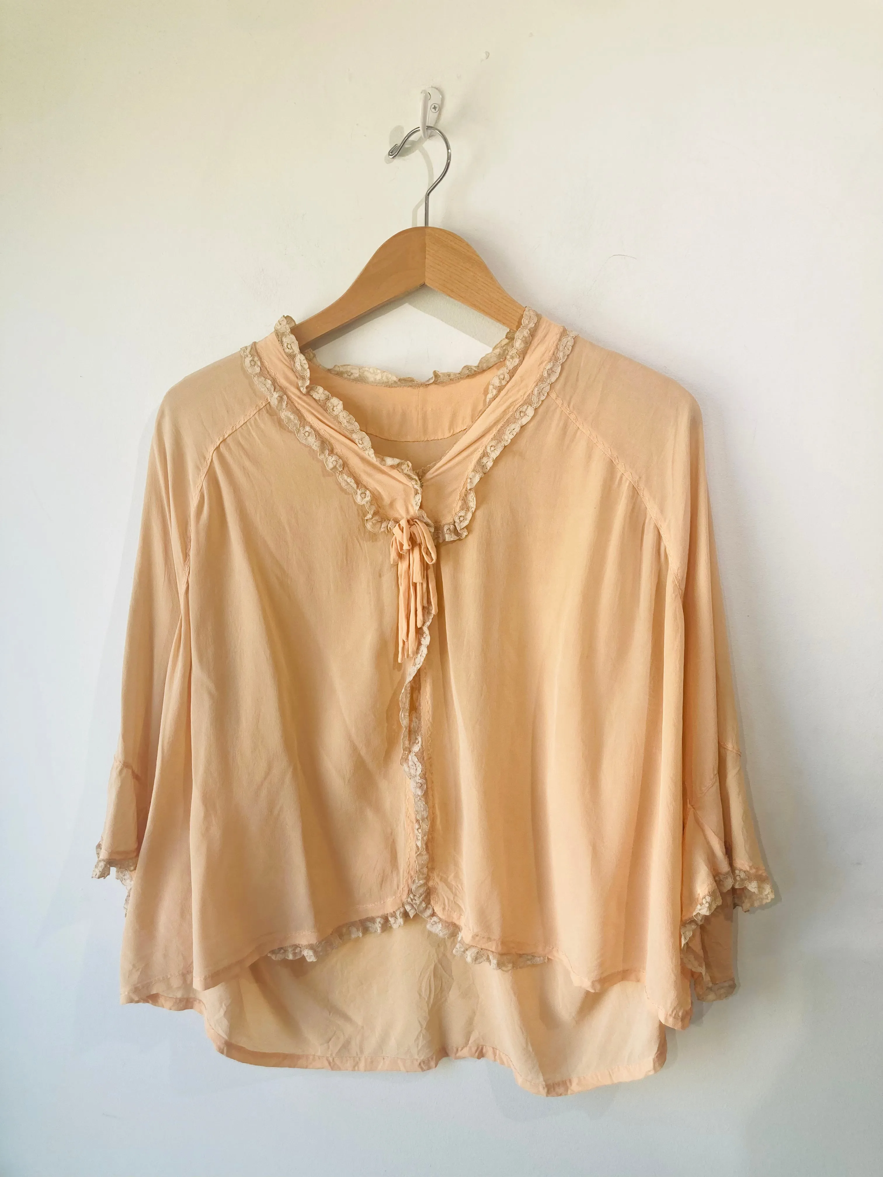 Vintage Pink Silk Bed Jacket