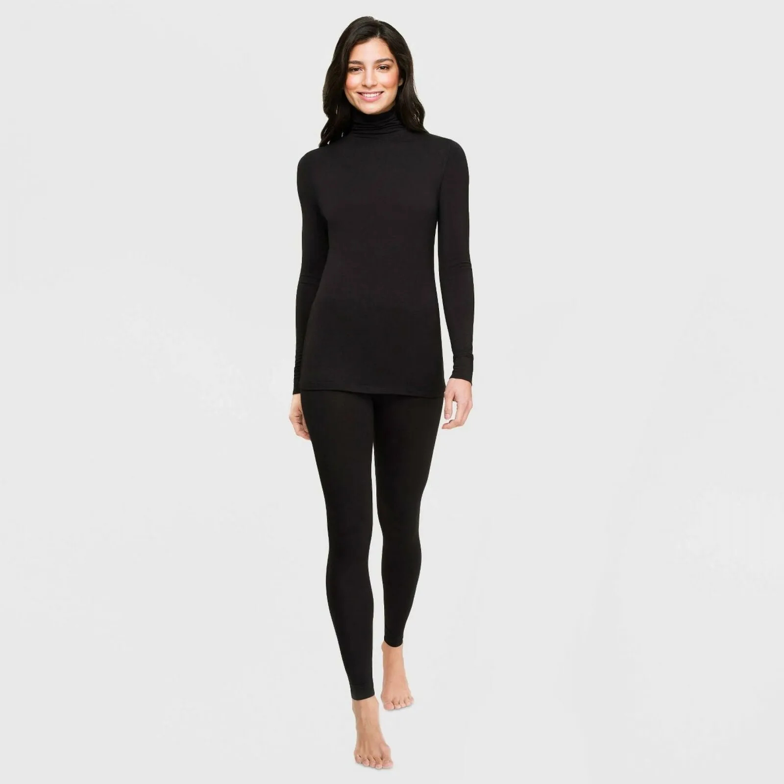Warm Essentials by Cuddl Duds Women's Long Sleeve Turtleneck Smooth Stretch Shirt