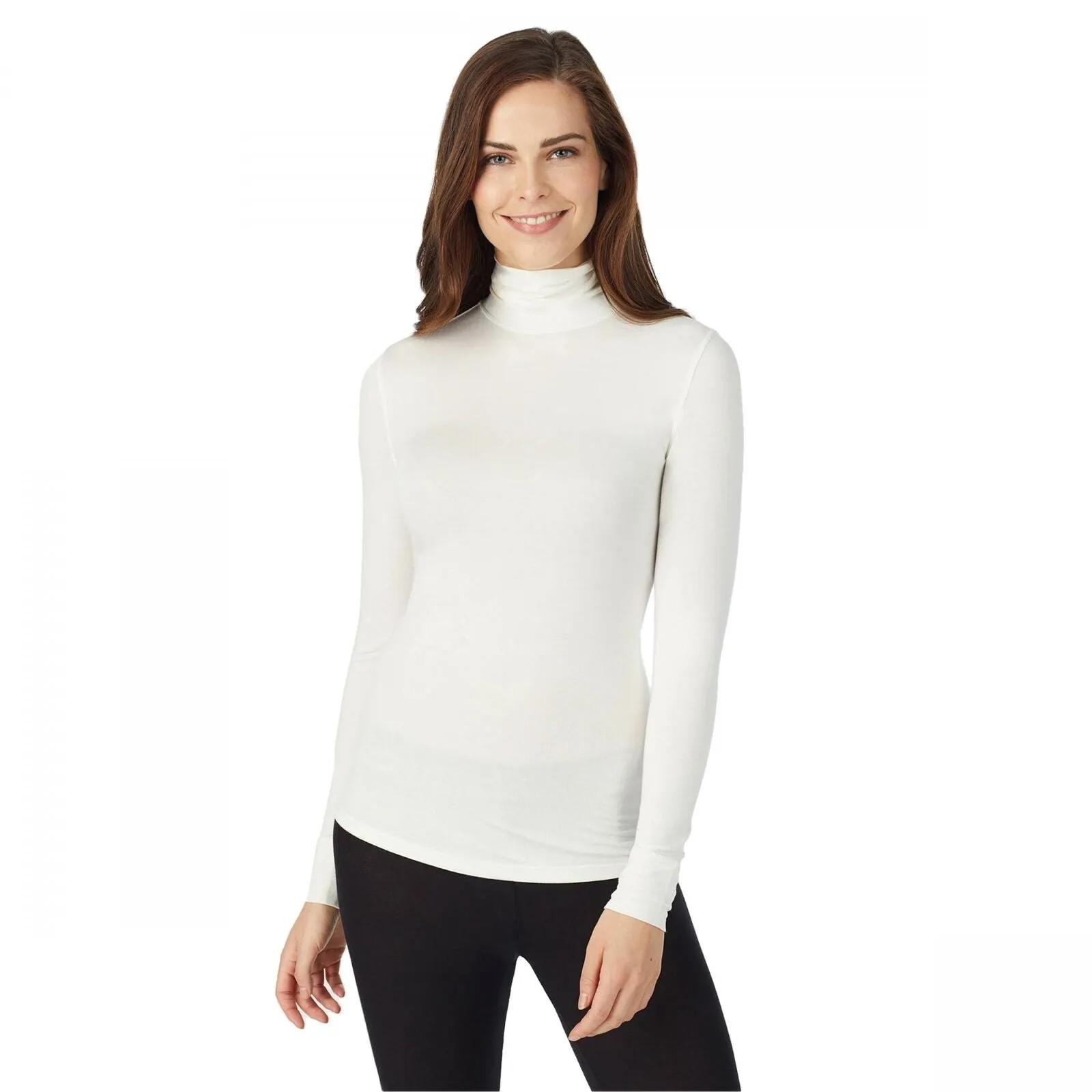 Warm Essentials by Cuddl Duds Women's Long Sleeve Turtleneck Smooth Stretch Shirt
