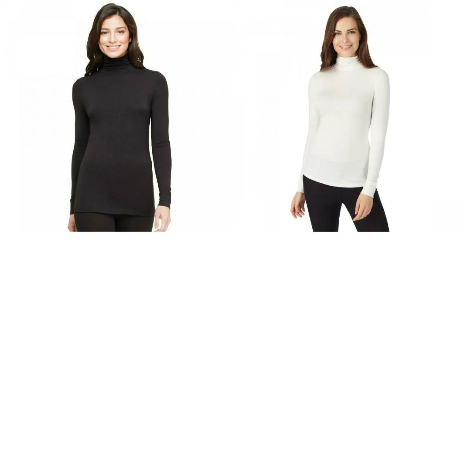 Warm Essentials by Cuddl Duds Women's Long Sleeve Turtleneck Smooth Stretch Shirt