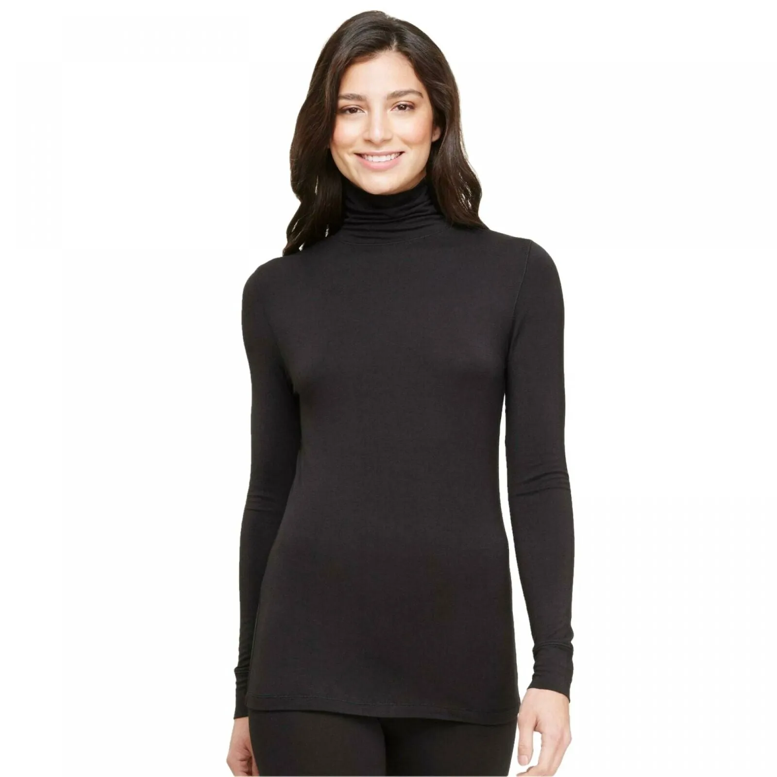 Warm Essentials by Cuddl Duds Women's Long Sleeve Turtleneck Smooth Stretch Shirt