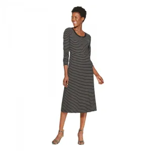 Who What Wear Women's Long Sleeve Striped Rib Midi Dress