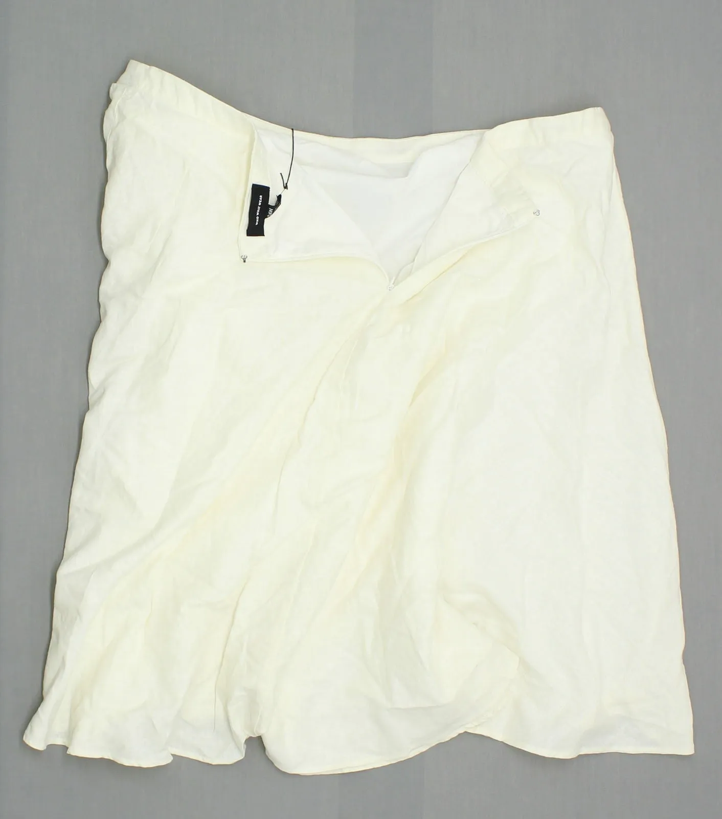 Who What Wear Women's Plus Size Zip Linen Blend Swing Skirt Cream 24W