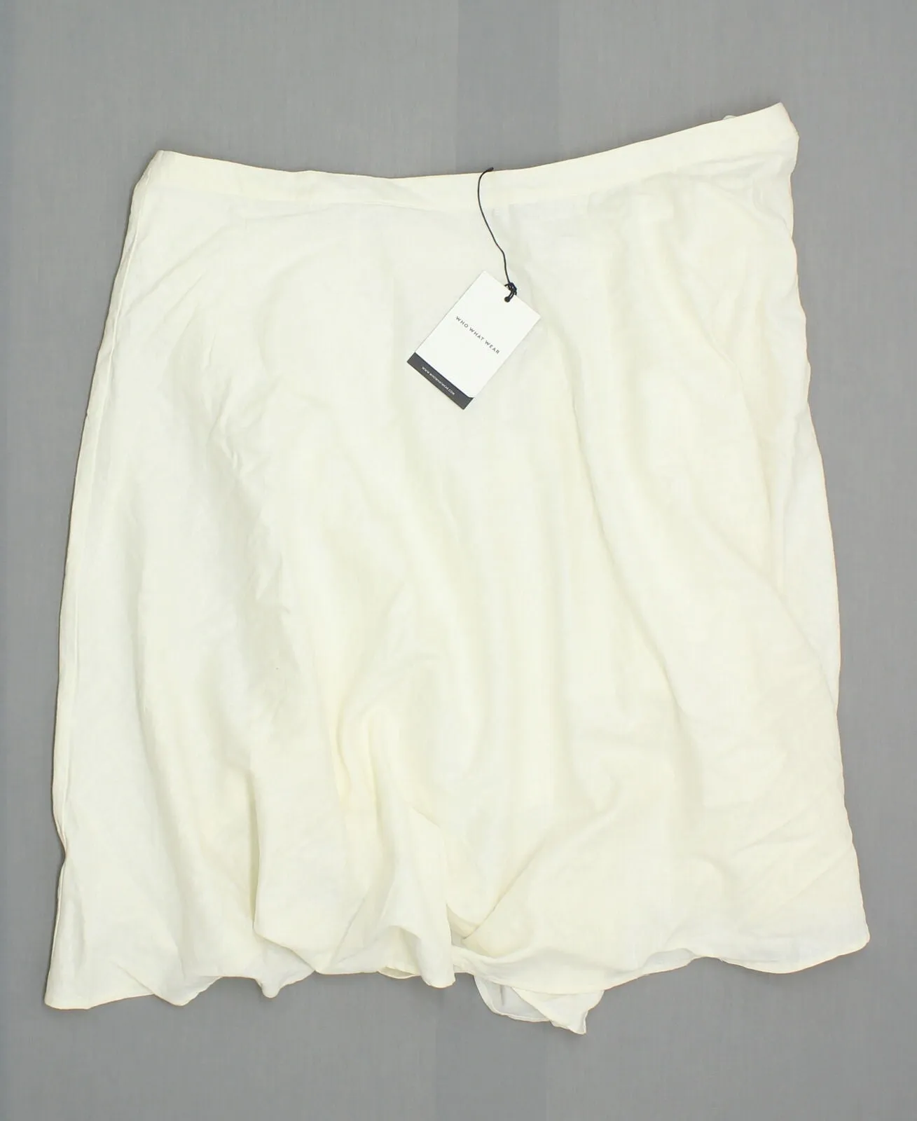 Who What Wear Women's Plus Size Zip Linen Blend Swing Skirt Cream 24W