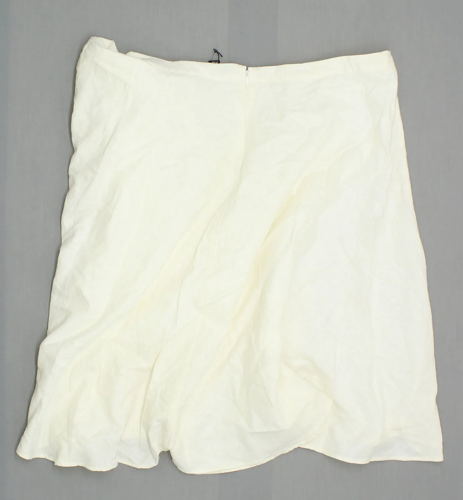 Who What Wear Women's Plus Size Zip Linen Blend Swing Skirt Cream 24W