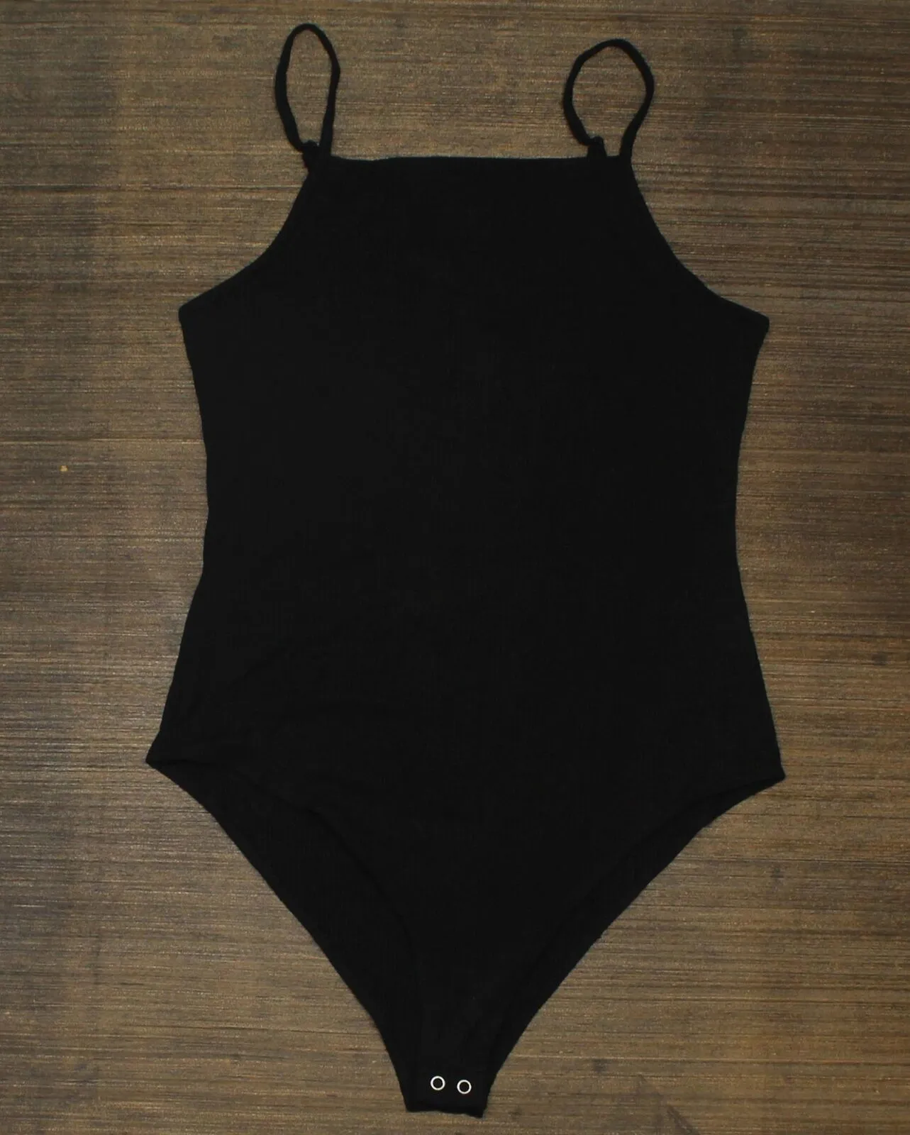 Wild Fable Women's Ribbed Spaghetti Strap Bodysuit Black L