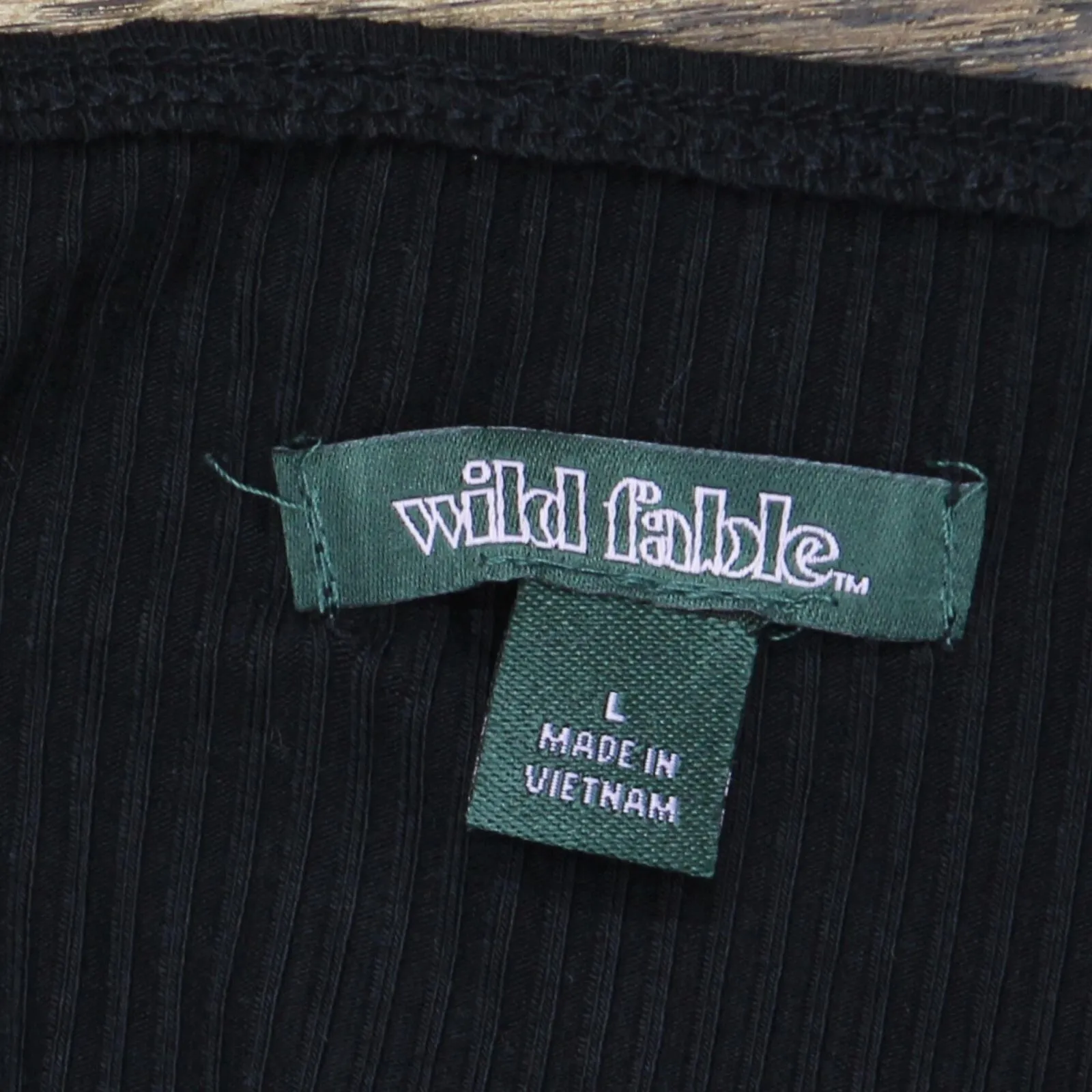 Wild Fable Women's Ribbed Spaghetti Strap Bodysuit Black L