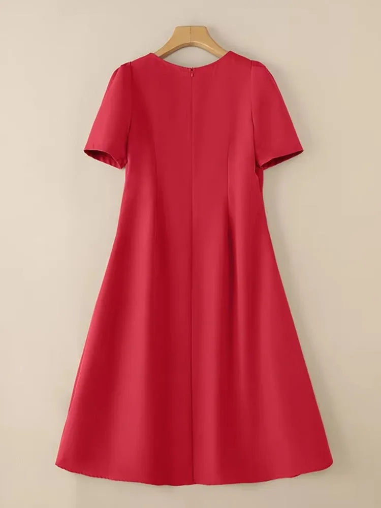 Women Summer Dress Elegant Office Lady Sundress Robe