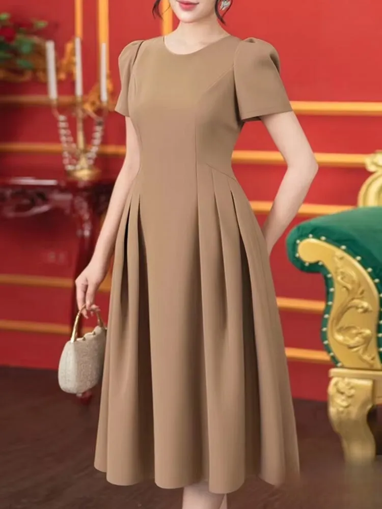 Women Summer Dress Elegant Office Lady Sundress Robe