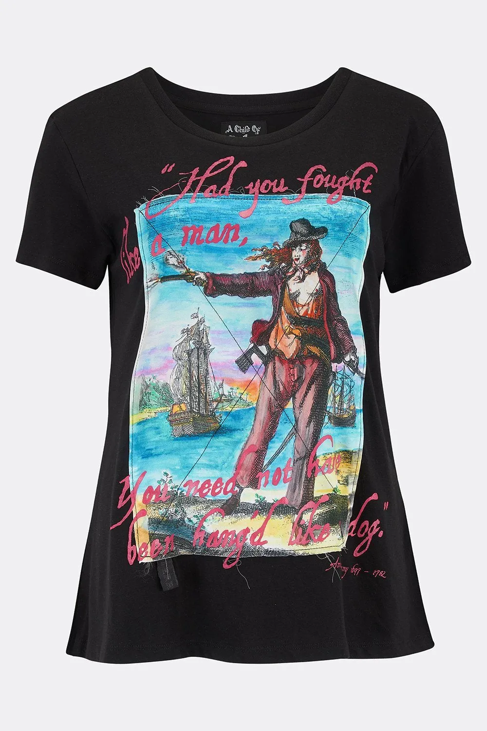 WOMEN'S ANNE BONNY BLACK TEE SHIRT