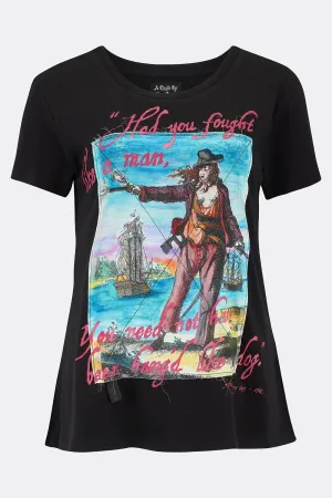 WOMEN'S ANNE BONNY BLACK TEE SHIRT