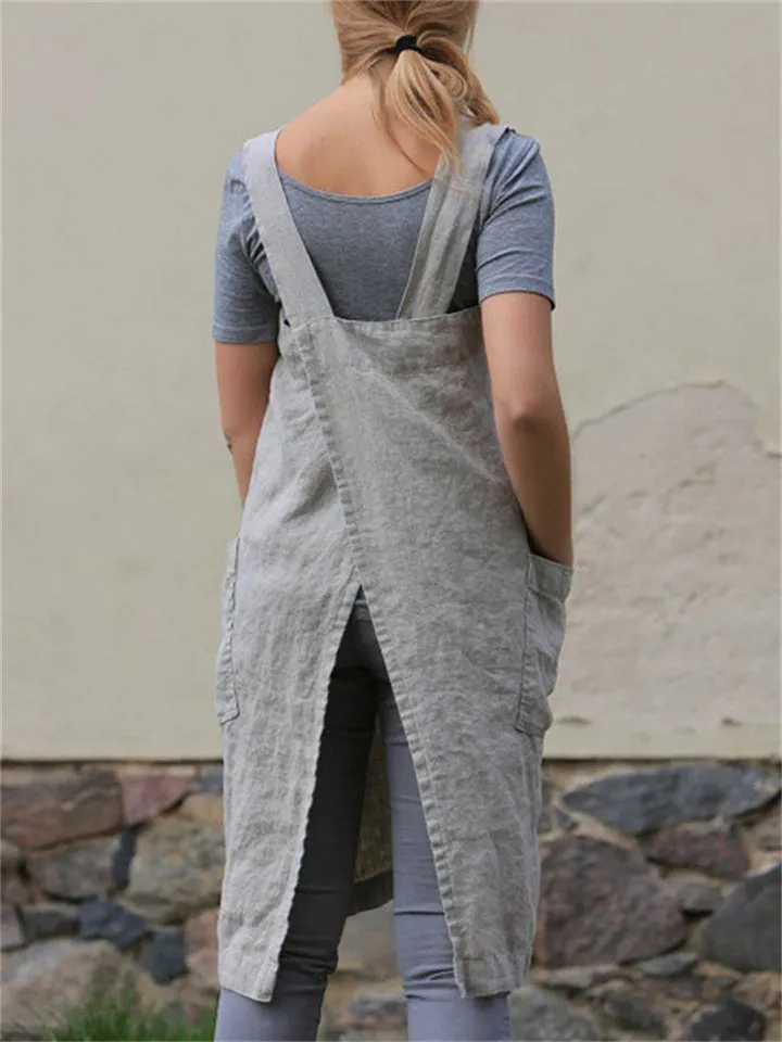Women's Comfort Relaxed Cotton Linen Home Wear Dress