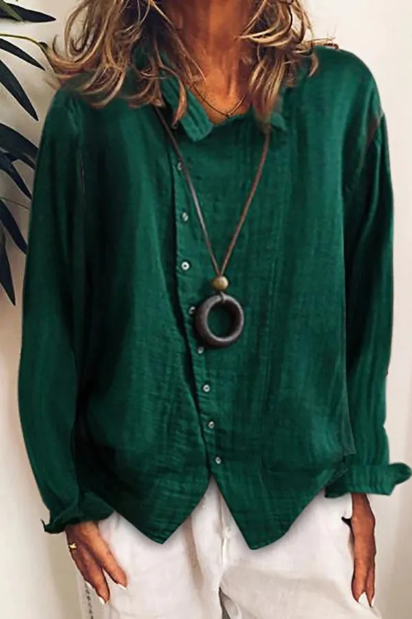 Women's Cotton And Linen Loose Shirt