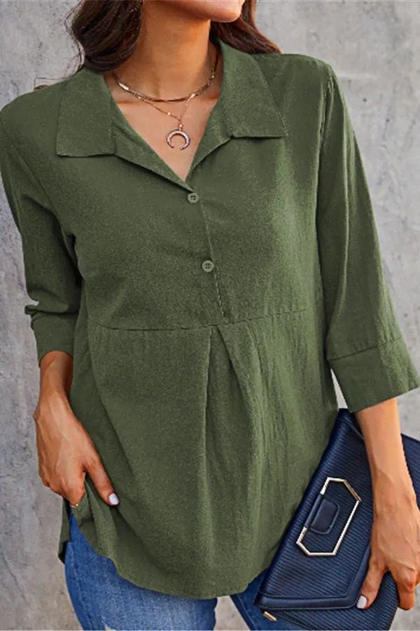 Women's Cotton And Linen Loose Shirt