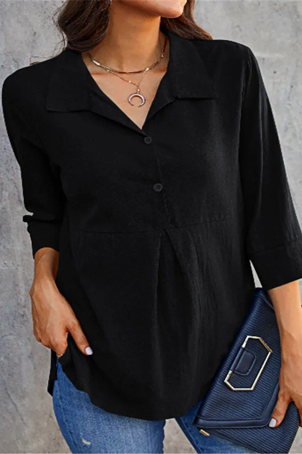 Women's Cotton And Linen Loose Shirt