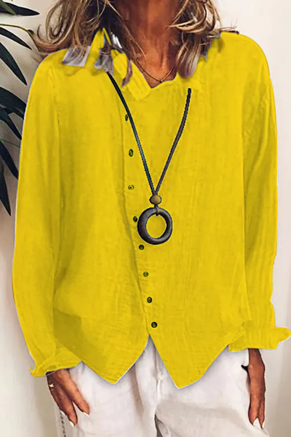 Women's Cotton And Linen Loose Shirt