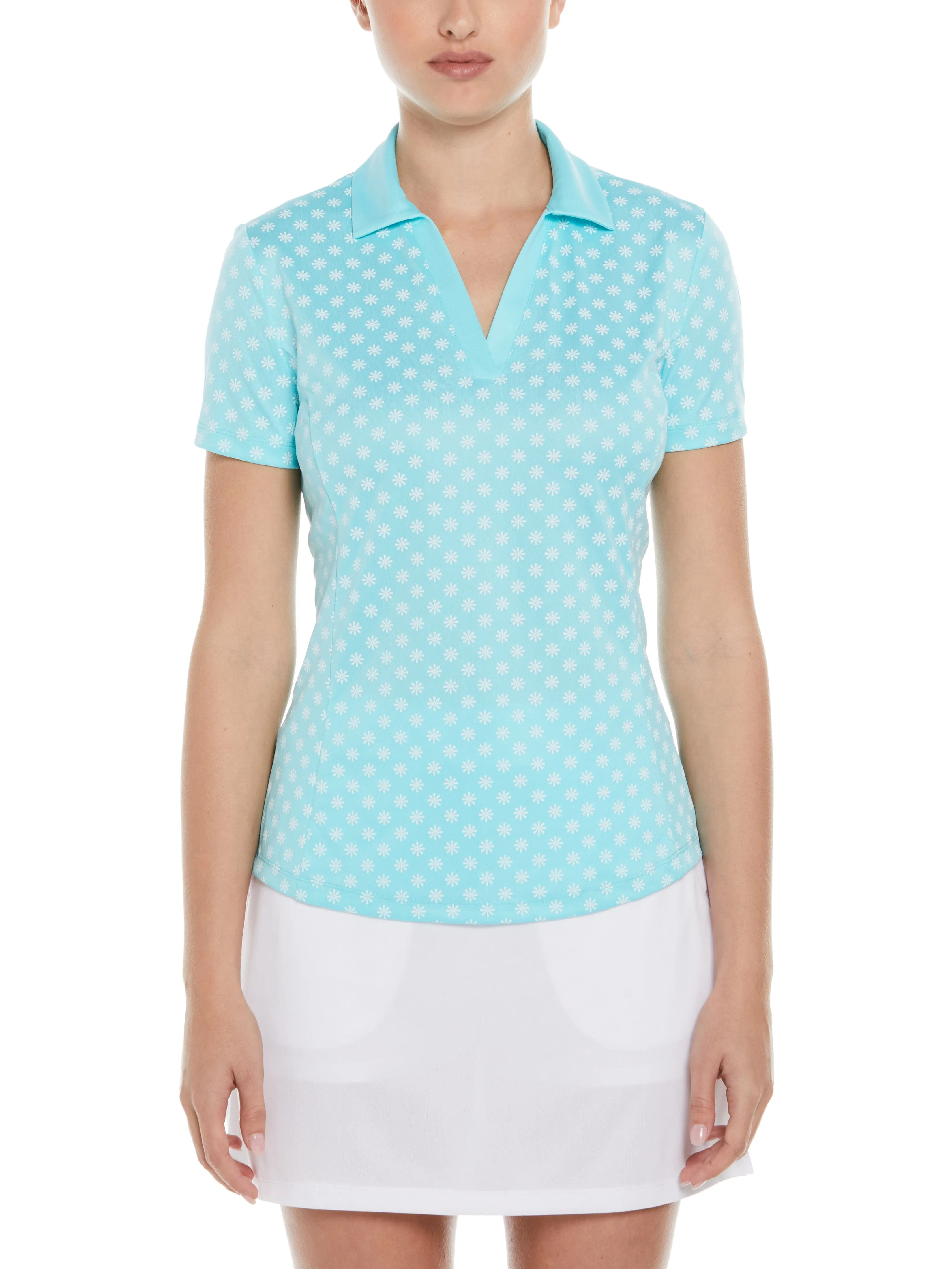 Women's Essential Daisy Print Golf Polo