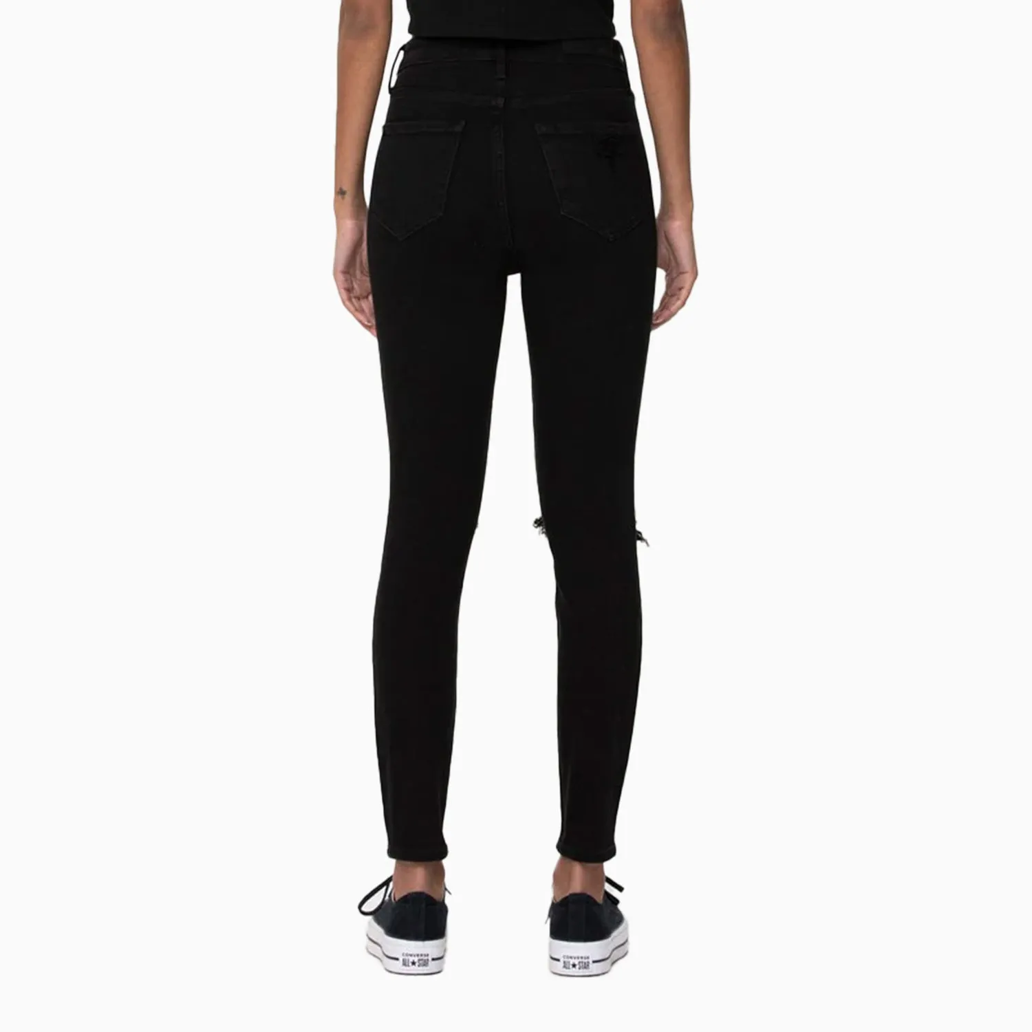 Women's High Rise Distress Ankle Skinny Pant