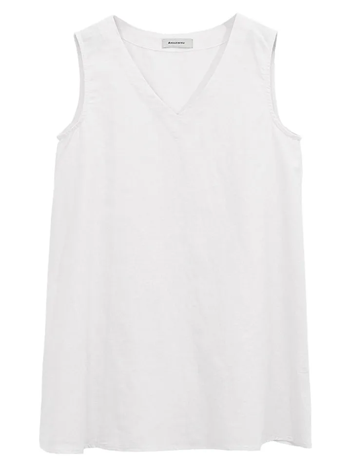 Women's Lightweight V-Neck Sleeveless Linen Vest Shirts