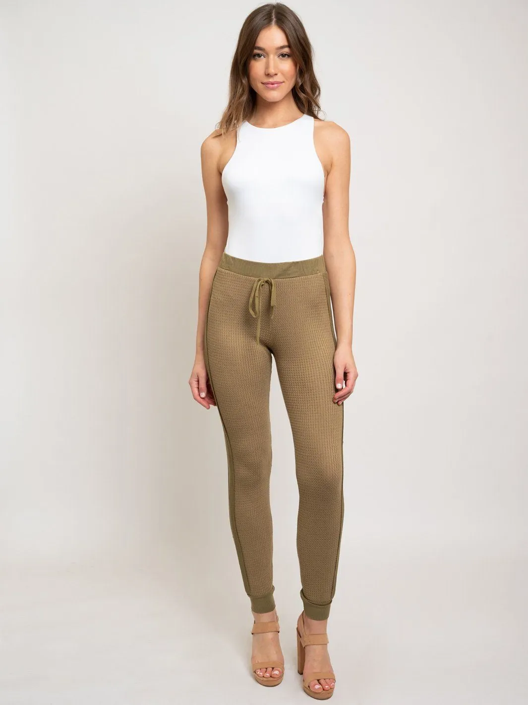 WOMEN'S OLIVE POCKETS PANTS