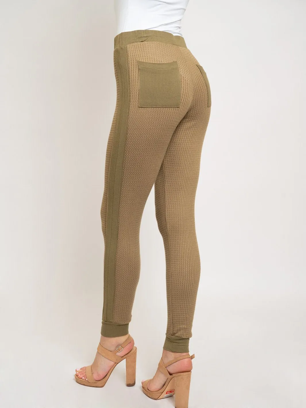 WOMEN'S OLIVE POCKETS PANTS