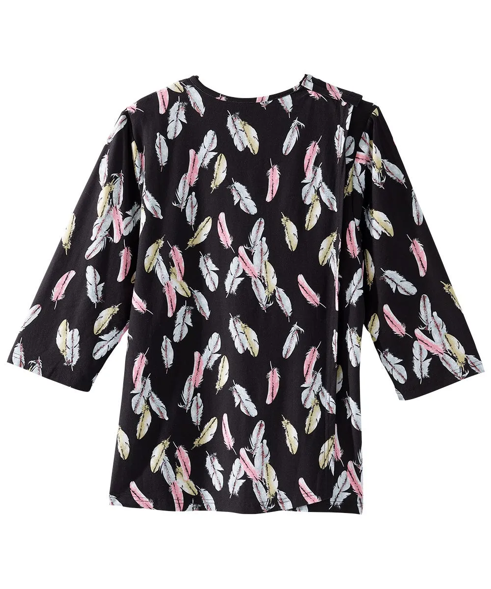 Women's Open Back Faux Button Top