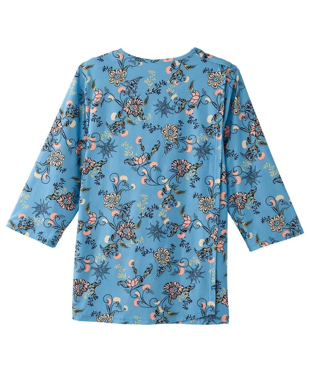 Women's Open Back Faux Button Top